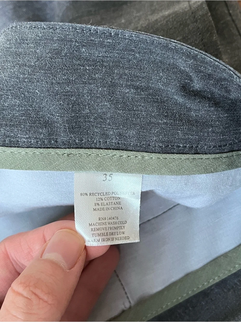Faherty All Day Shorts Men Size 35 Gray Drawstring Stretch Flat Front Pockets 9”